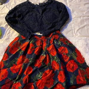 Juniors Formal 2 Piece dress/ Dark blue